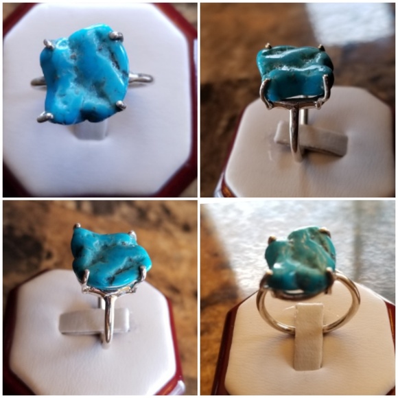 Genuine Sleeping Beauty Turquoise Ring Size 9 - Picture 2 of 6